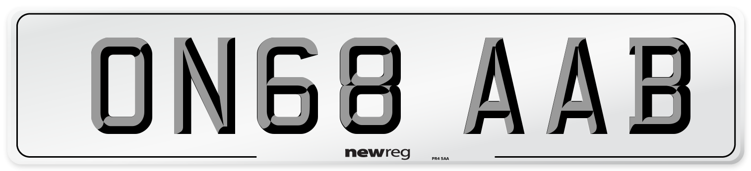ON68 AAB Number Plate from New Reg